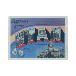 Utah Greetings Postcard Wooden